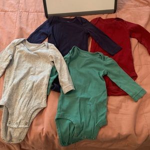 6 month, long sleeve onesie bundle, gender neutral